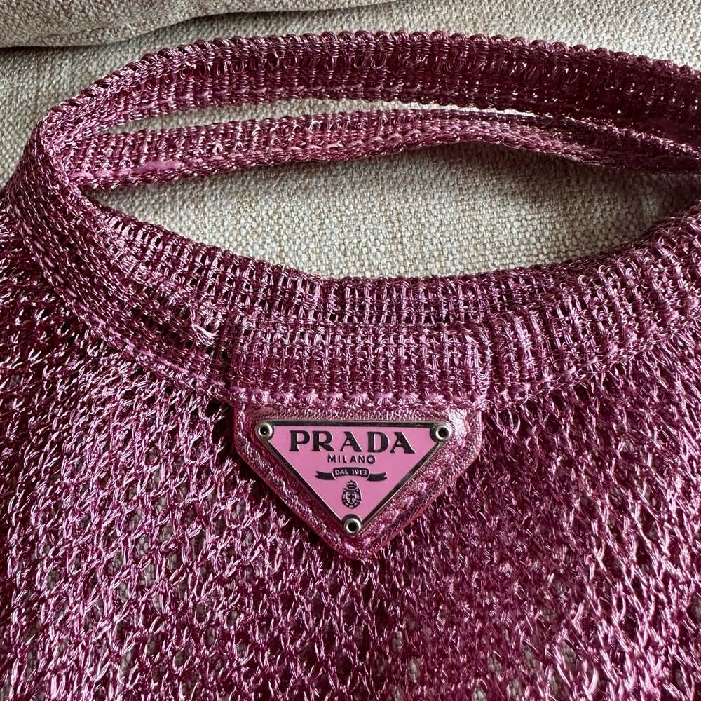 Prada pink mesh bag